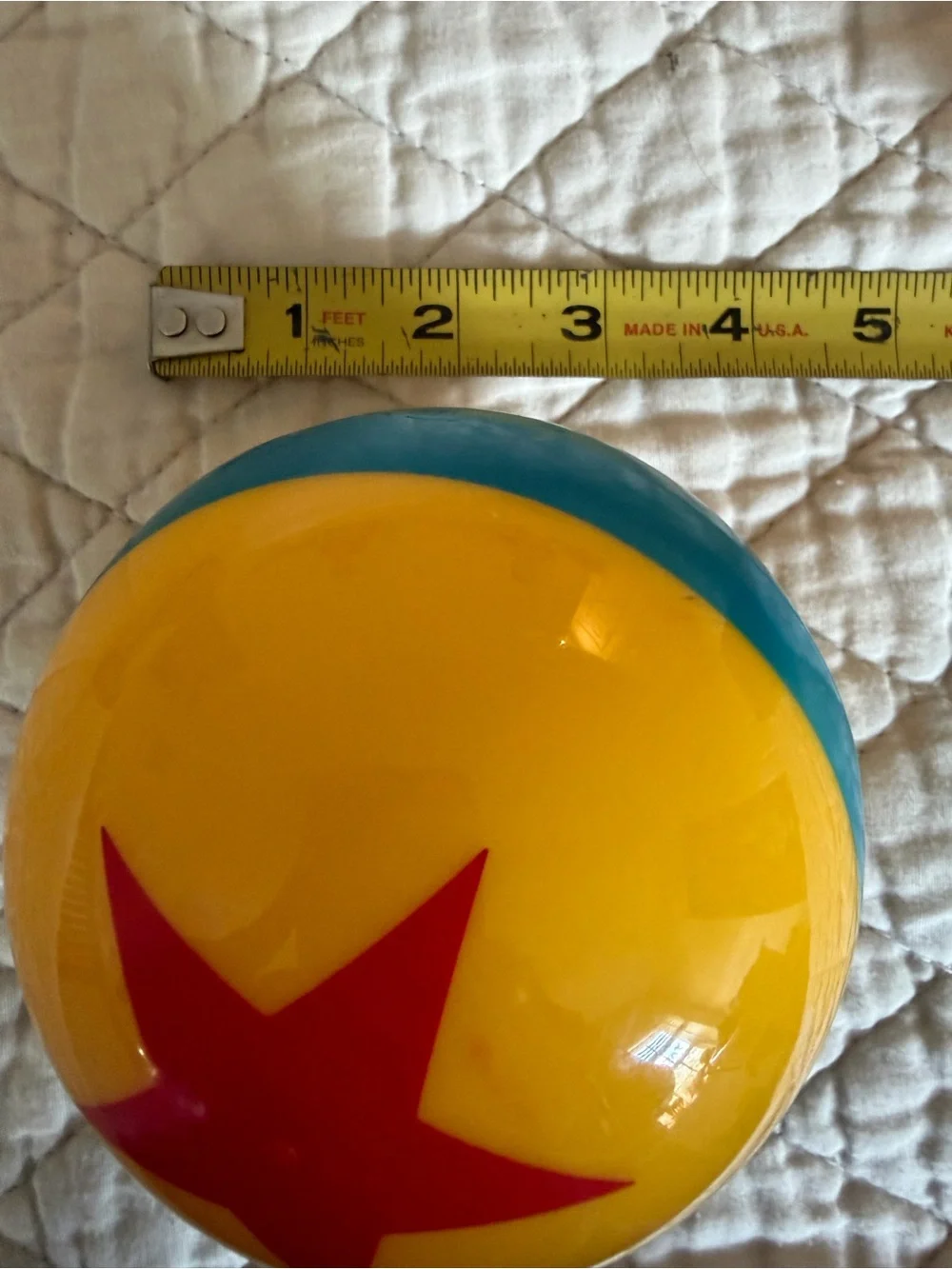 Disney Pixar Luxo Ball Toy Story 4” Yellow Red Star Blue Disney Parks